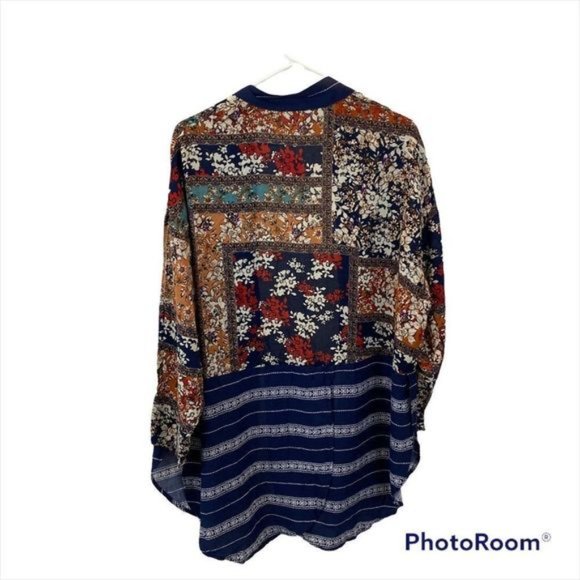 New with Tags En Crème Long Sleeved Mixed Print Short Kimono Size XS/S - Picture 7 of 12